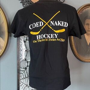Black Coed Naked Hockey T-Shirt